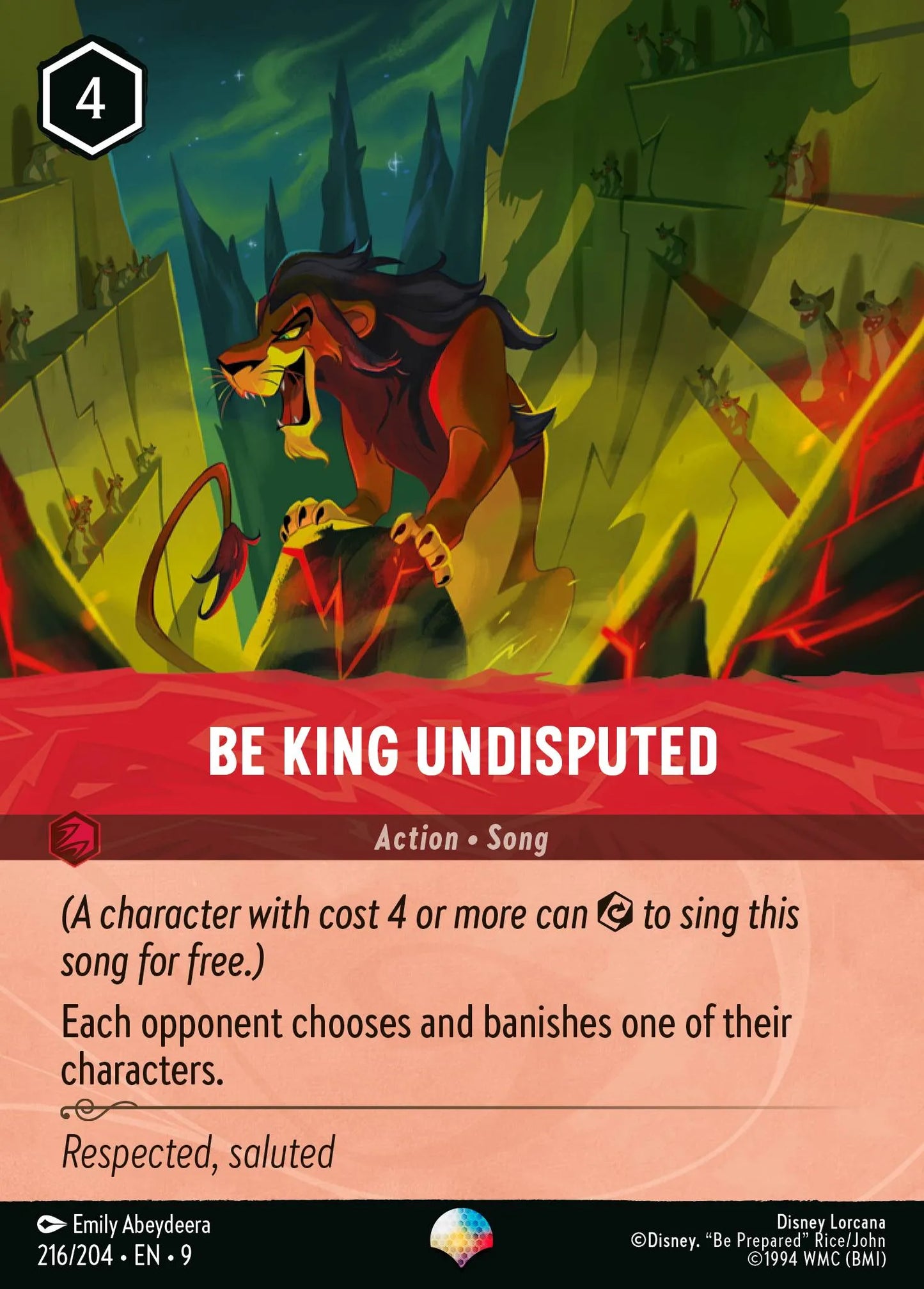 (216/204) Lorcana Fabled Single: Be King Undisputed (V.2) Holo Epic