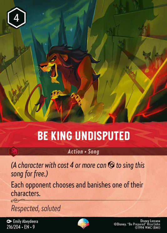 (216/204) Lorcana Fabled Single: Be King Undisputed (V.2) Holo Epic