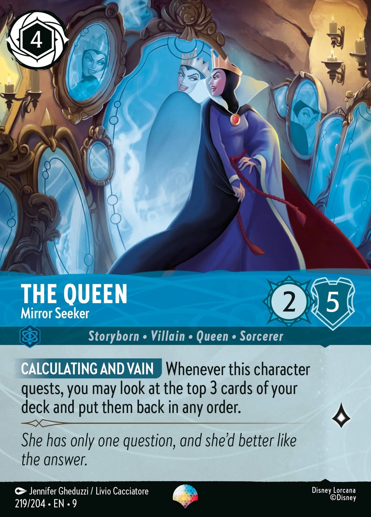 (219/204) Lorcana Fabled Single: The Queen - Mirror Seeker (V.2)  Epic