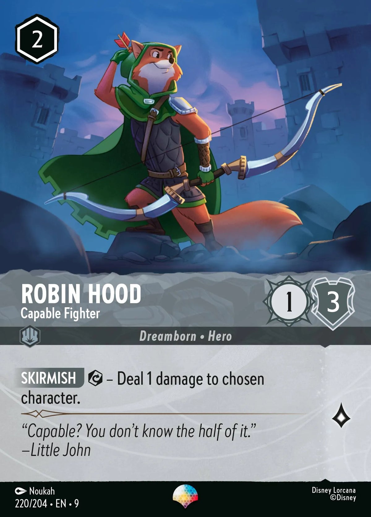 (220/204) Lorcana Fabled Single: Robin Hood - Capable Fighter (V.2) Holo Epic