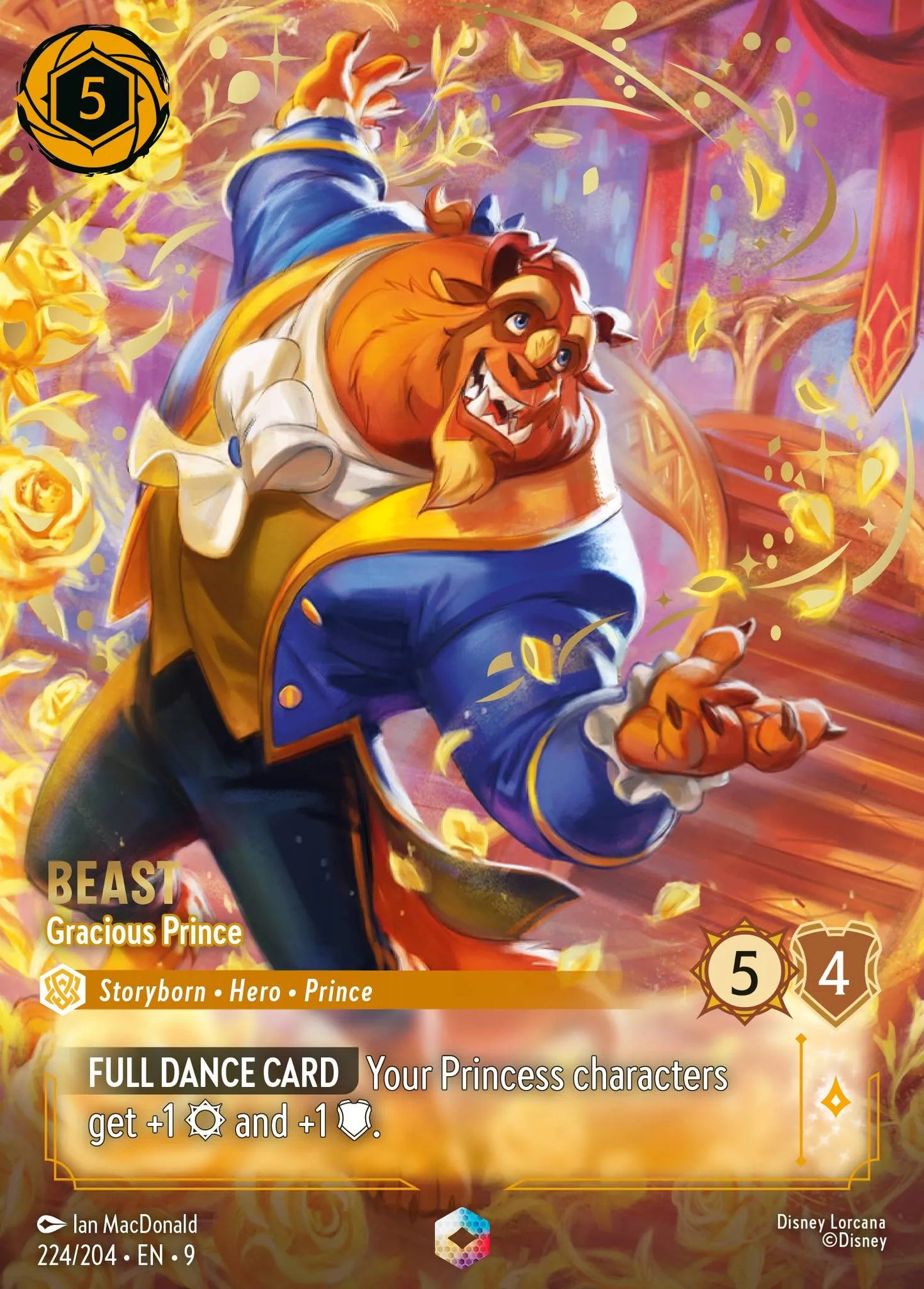 (224/204) Lorcana Fabled Single: Beast - Gracious Prince (V.2)  Enchanted