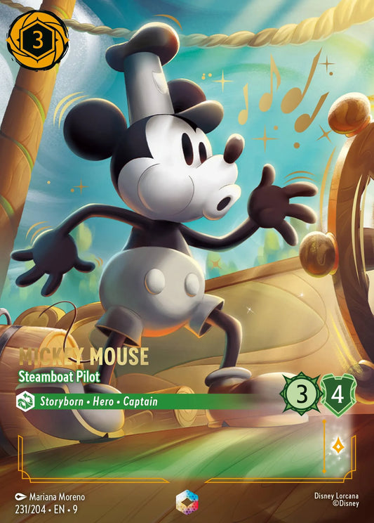 (231/204) Lorcana Fabled Single: Mickey Mouse - Steamboat Pilot (V.2) Holo Enchanted
