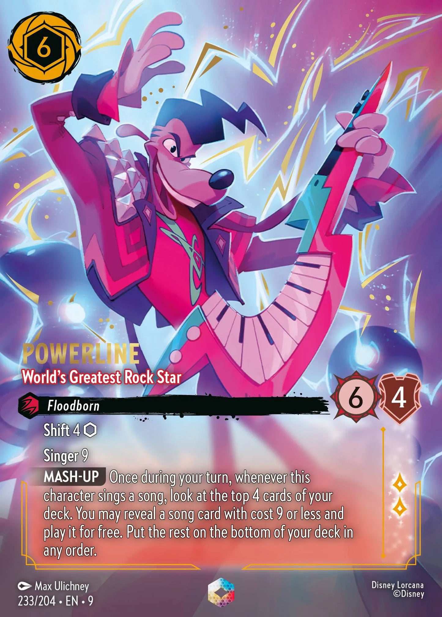 (233/204) Lorcana Fabled Single: Powerline - World's Greatest Rock Star (V.2) Holo Enchanted