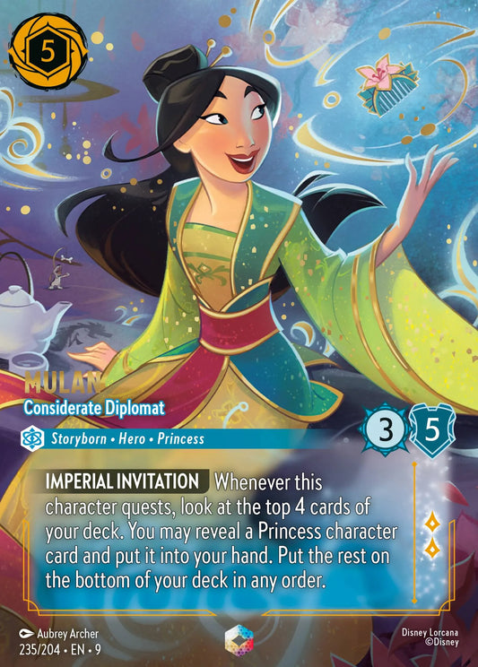 (235/204) Lorcana Fabled Single: Mulan - Considerate Diplomat (V.2) Holo Enchanted