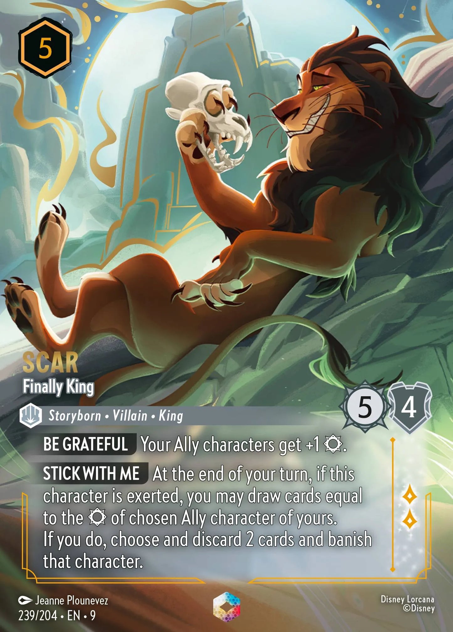 (239/204) Lorcana Fabled Single: Scar - Finally King (V.2) Holo Enchanted