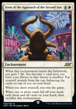 (009) Magic The Gathering Unfinity Single: Form of the Approach of the Second Sun Holo Rare
