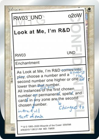 (009/096) Magic The Gathering Unsanctioned Single: Look at Me, I'm R&D  Rare
