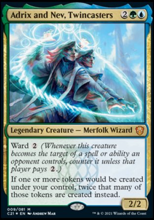 (009) Magic The Gathering Commander: Strixhaven Single: Adrix and Nev, Twincasters  Mythic