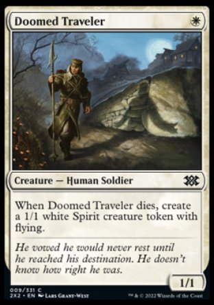 (009) Magic The Gathering Double Masters 2022 Single: Doomed Traveler Holo Common