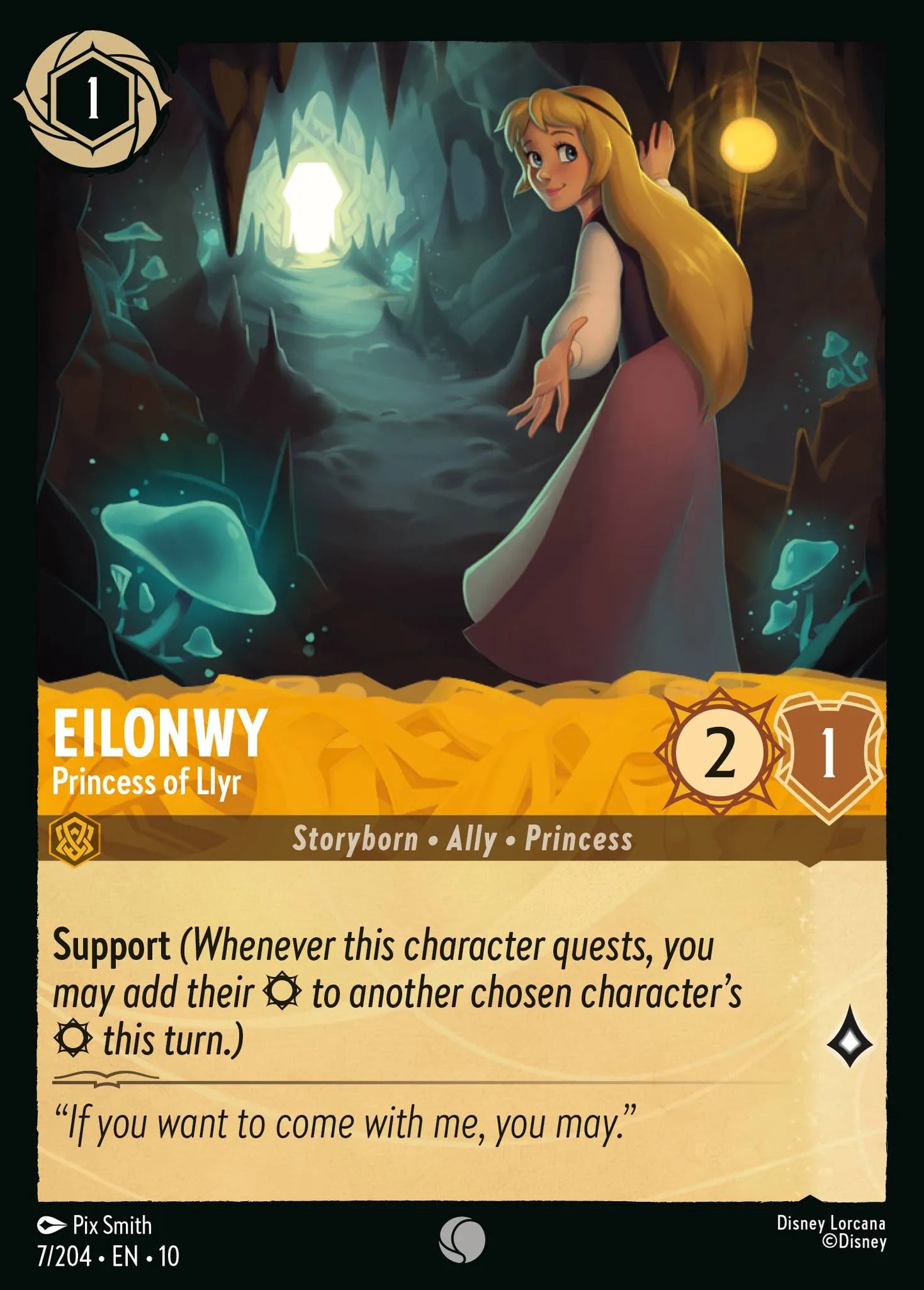 (007/204) Lorcana Whispers in the Well Single: Eilonwy - Princess of Llyr  Common
