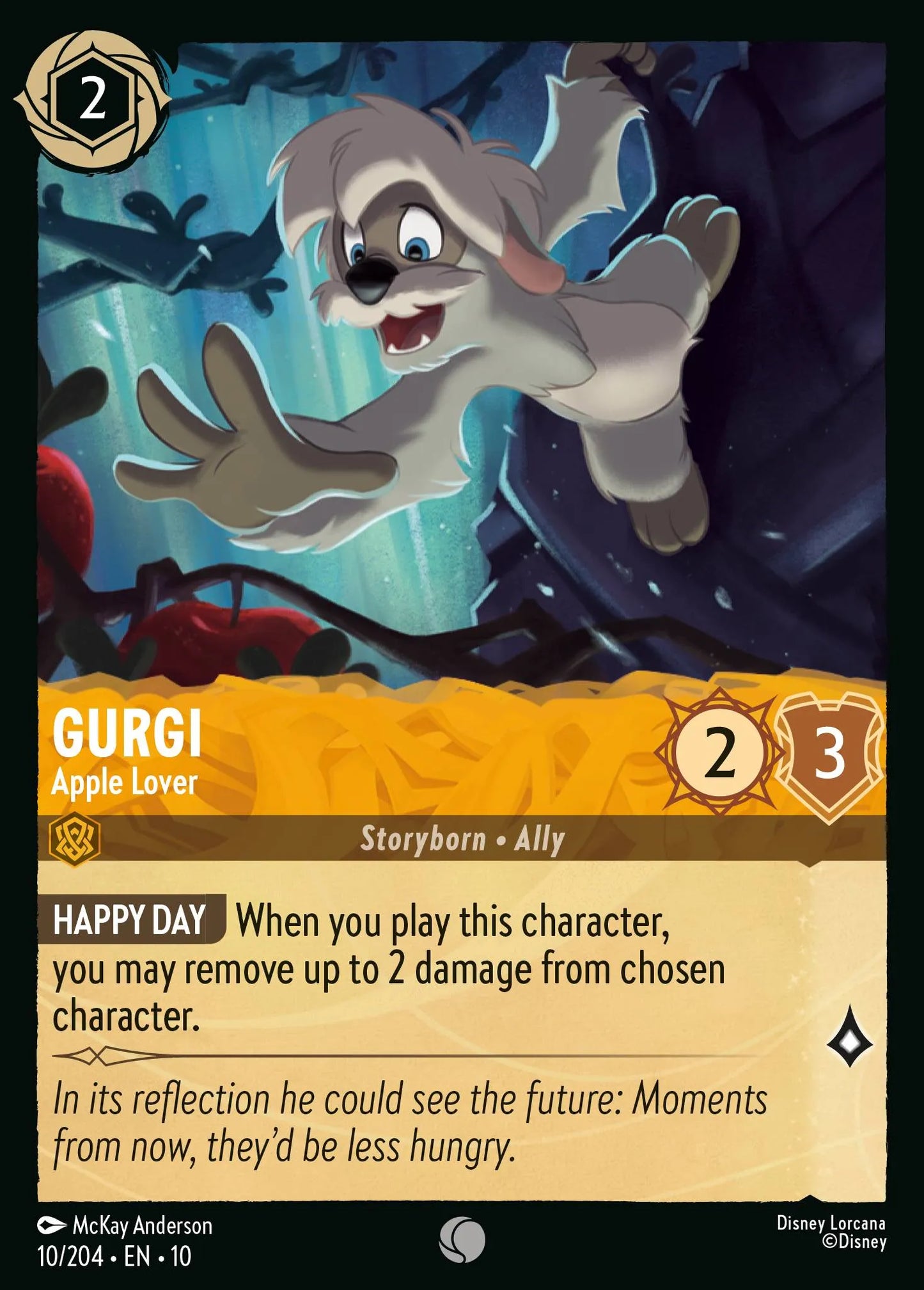 (010/204) Lorcana Whispers in the Well Single: Gurgi - Apple Lover  Common