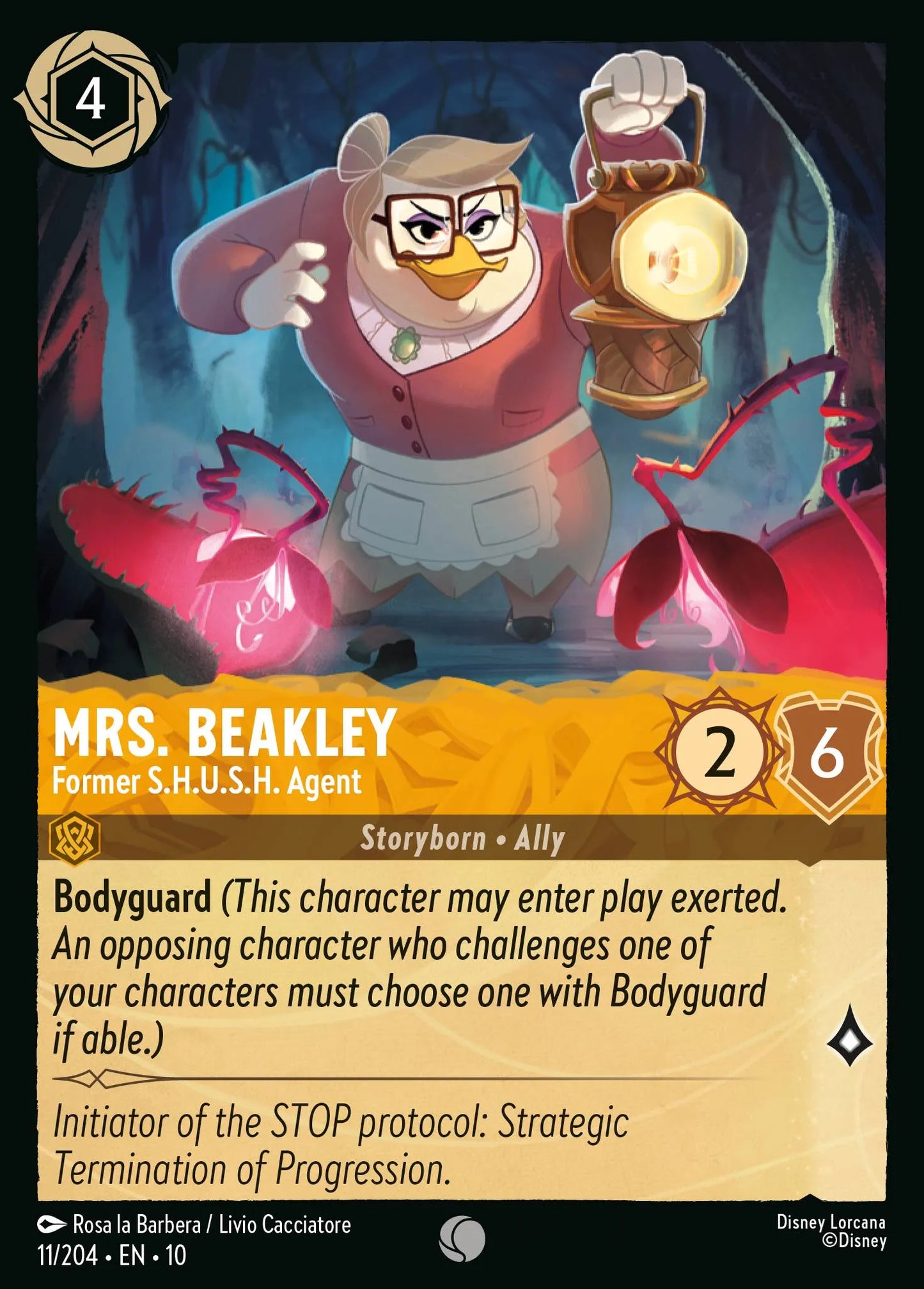(011/204) Lorcana Whispers in the Well Single: Mrs. Beakley - Former S.H.U.S.H. Agent  Common
