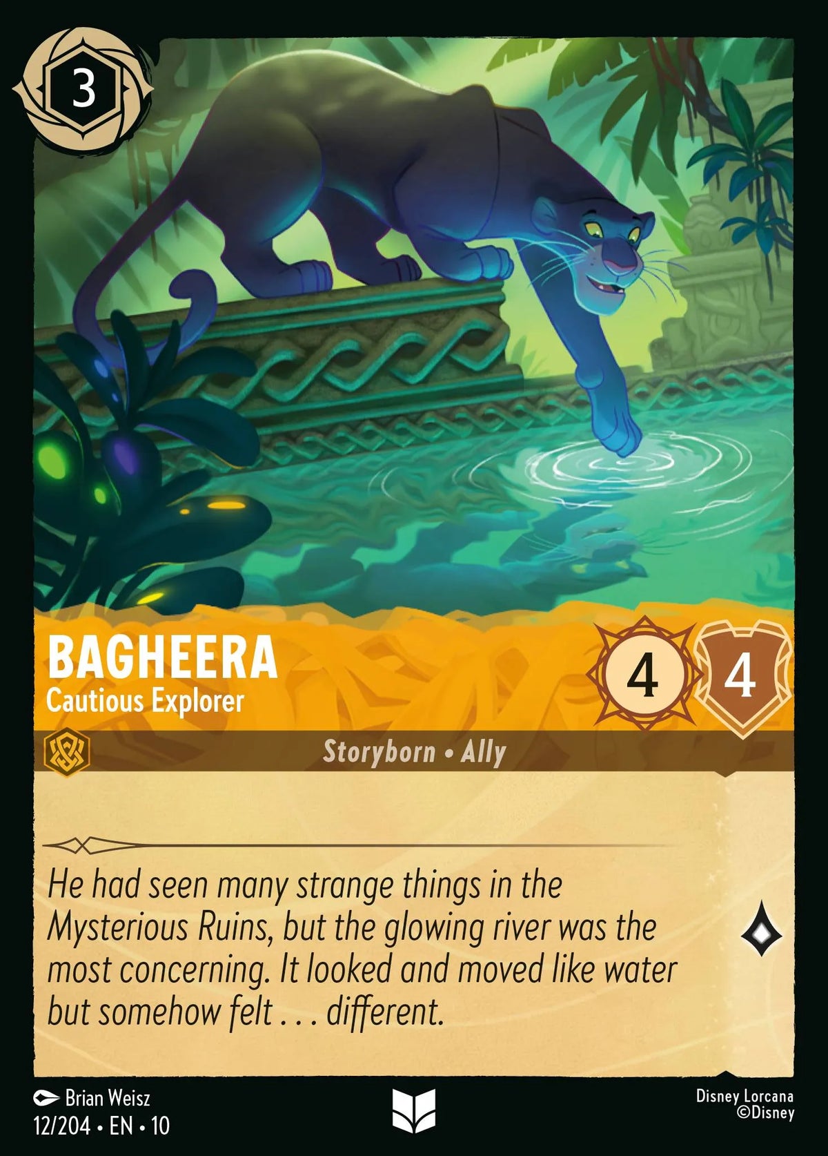 (012/204) Lorcana Whispers in the Well Single: Bagheera - Cautious Explorer  Uncommon