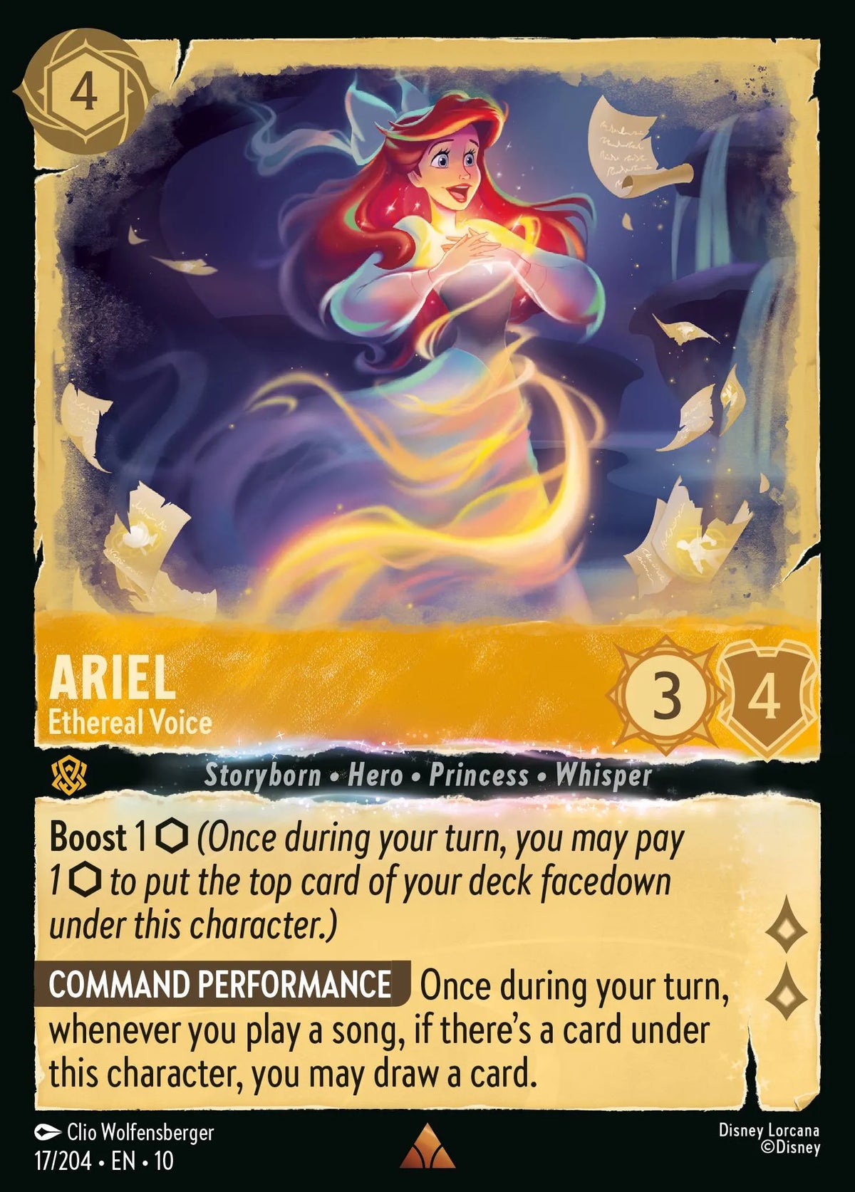 (017/204) Lorcana Whispers in the Well Single: Ariel - Ethereal Voice (V.1)  Rare
