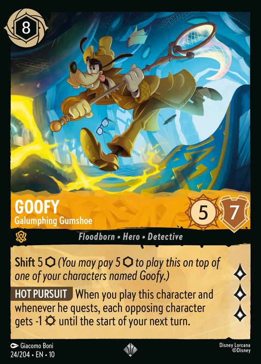 (024/204) Lorcana Whispers in the Well Single: Goofy - Galumphing Gumshoe (V.1)  Super Rare