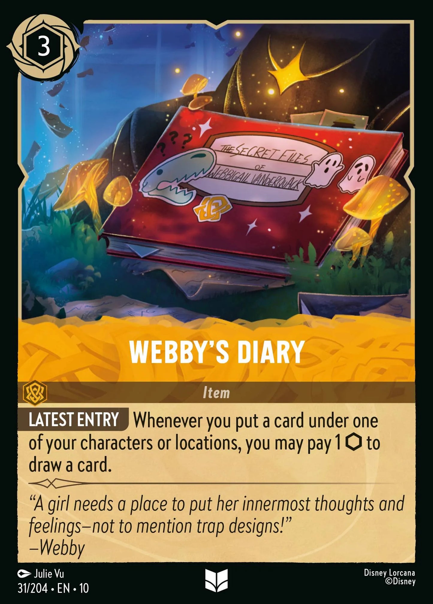 (031/204) Lorcana Whispers in the Well Single: Webby's Diary Holo Uncommon