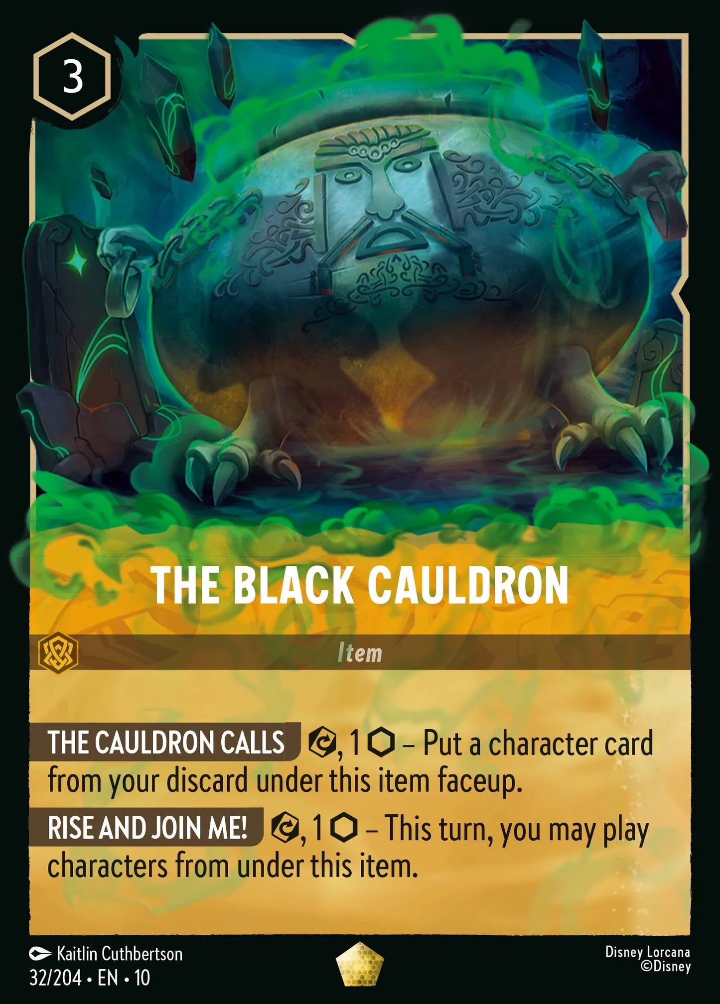 (032/204) Lorcana Whispers in the Well Single: The Black Cauldron (V.1)  Legendary