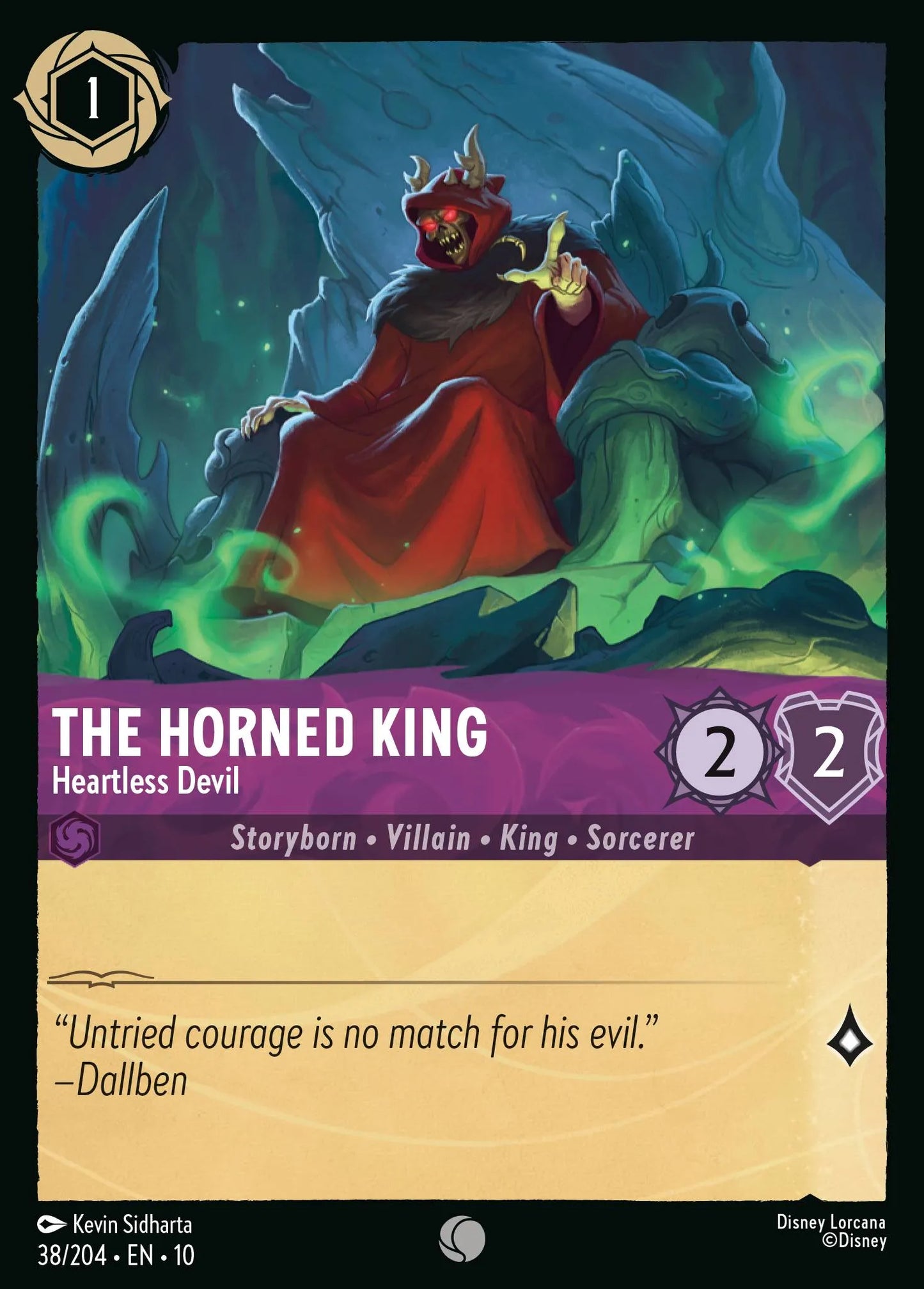 (038/204) Lorcana Whispers in the Well Single: The Horned King - Heartless Devil  Common