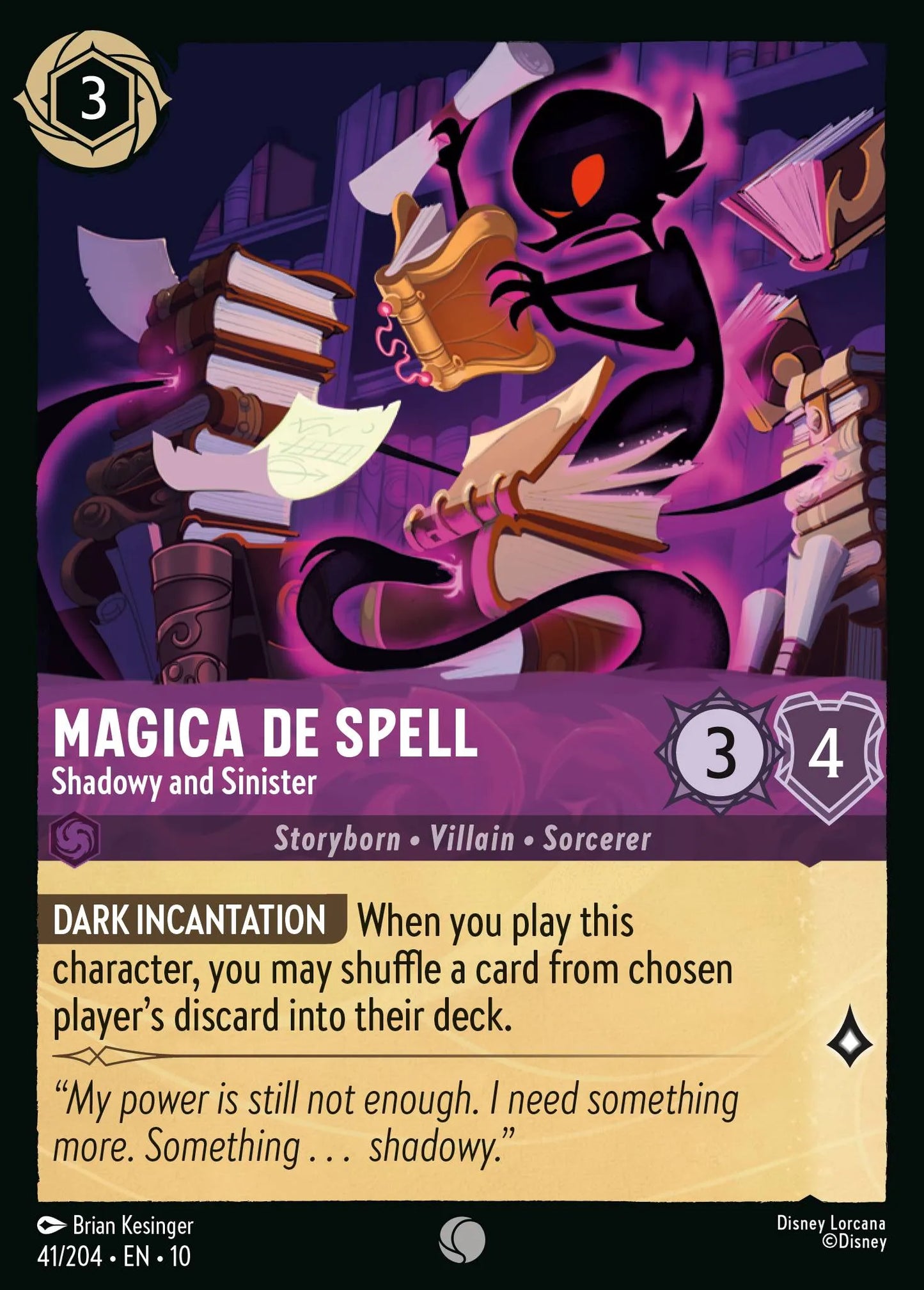 (041/204) Lorcana Whispers in the Well Single: Magica De Spell - Shadowy and Sinister  Common