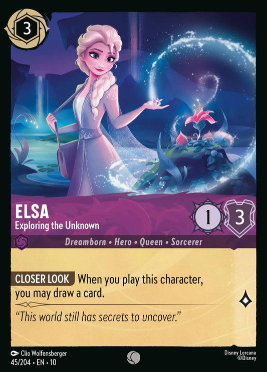 (045/204) Lorcana Whispers in the Well Single: Elsa - Exploring the Unknown (V.1)  Common