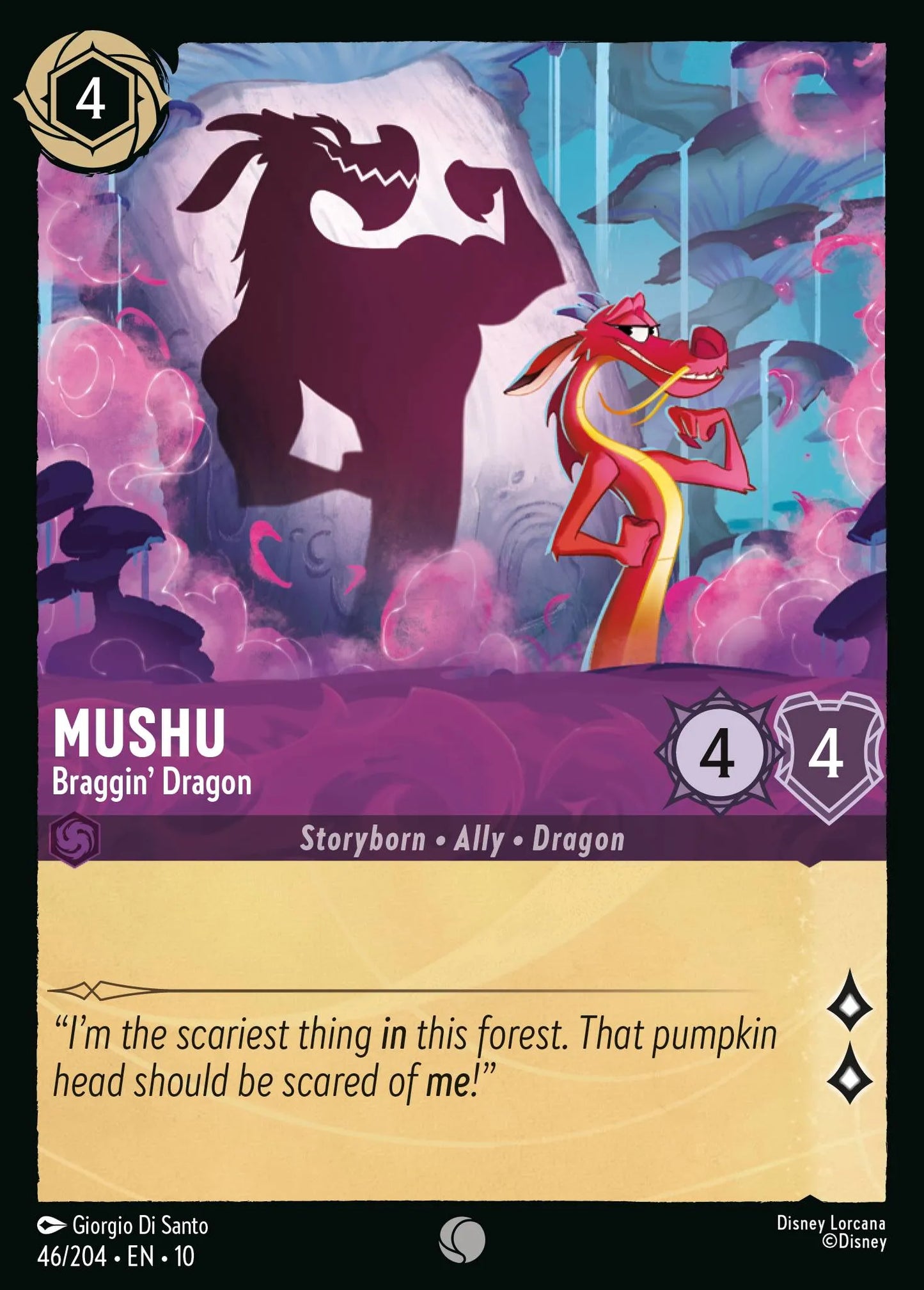 (046/204) Lorcana Whispers in the Well Single: Mushu - Braggin' Dragon  Common