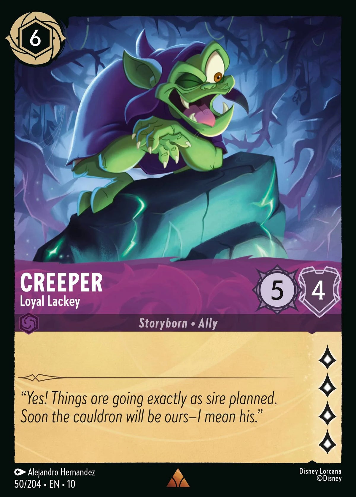 (050/204) Lorcana Whispers in the Well Single: Creeper - Loyal Lackey  Rare