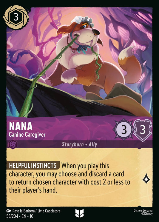 (053/204) Lorcana Whispers in the Well Single: Nana - Canine Caregiver Holo Uncommon