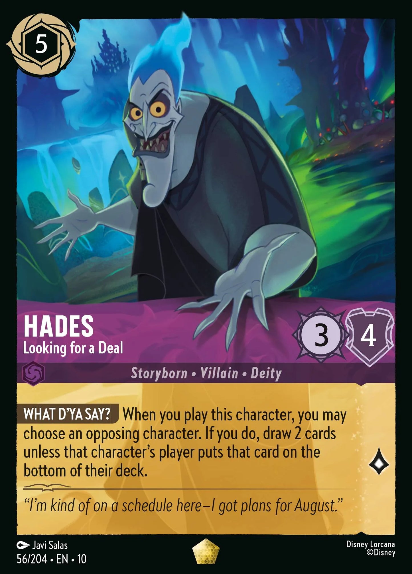 (056/204) Lorcana Whispers in the Well Single: Hades - Looking for a Deal (V.1)  Legendary