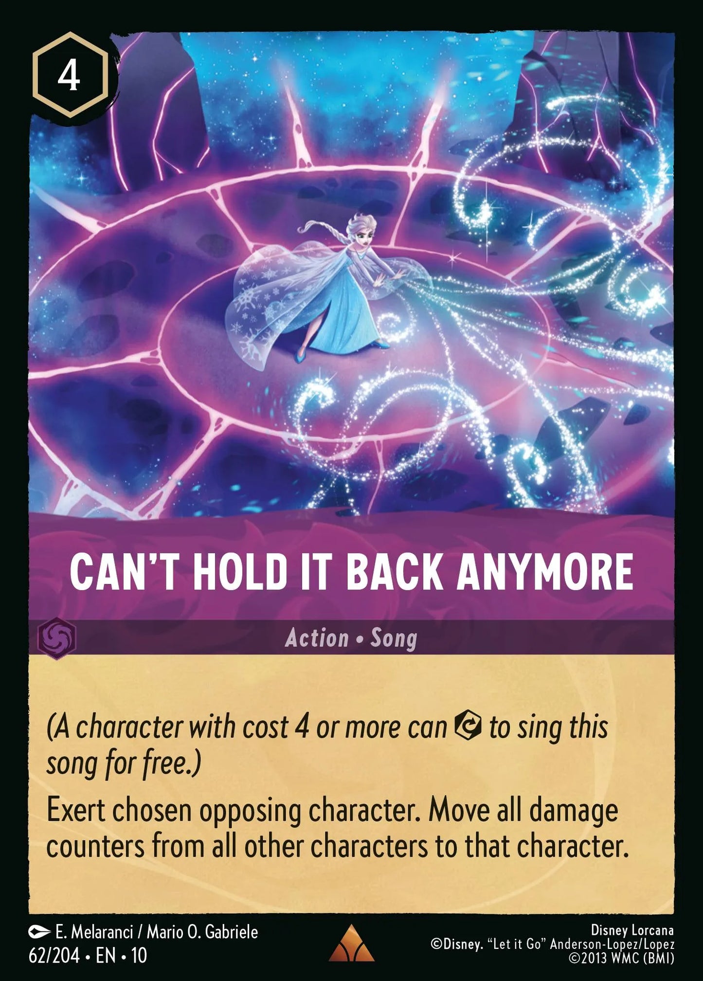 (062/204) Lorcana Whispers in the Well Single: Can't Hold It Back Anymore (V.1)  Rare