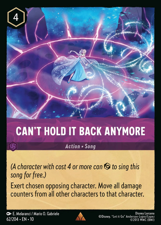 (062/204) Lorcana Whispers in the Well Single: Can't Hold It Back Anymore (V.1)  Rare