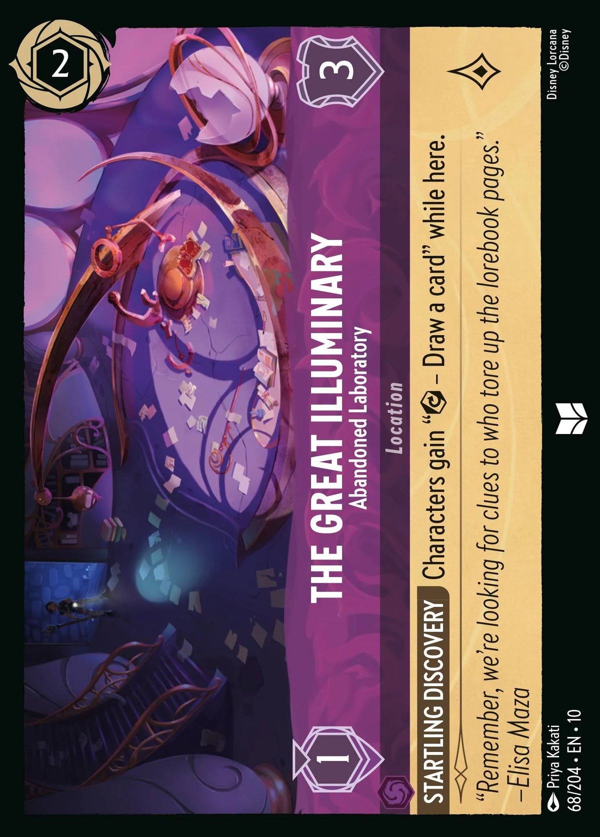 (068/204) Lorcana Whispers in the Well Single: The Great Illuminary - Abandoned Laboratory  Uncommon
