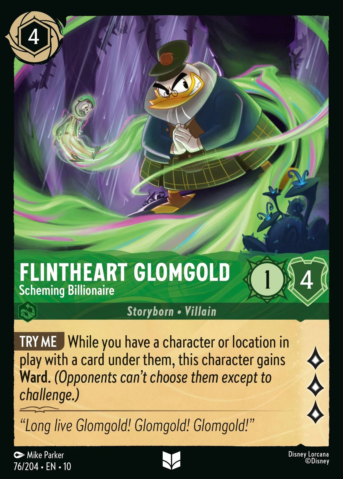 (076/204) Lorcana Whispers in the Well Single: Flintheart Glomgold - Scheming Billionaire Holo Uncommon