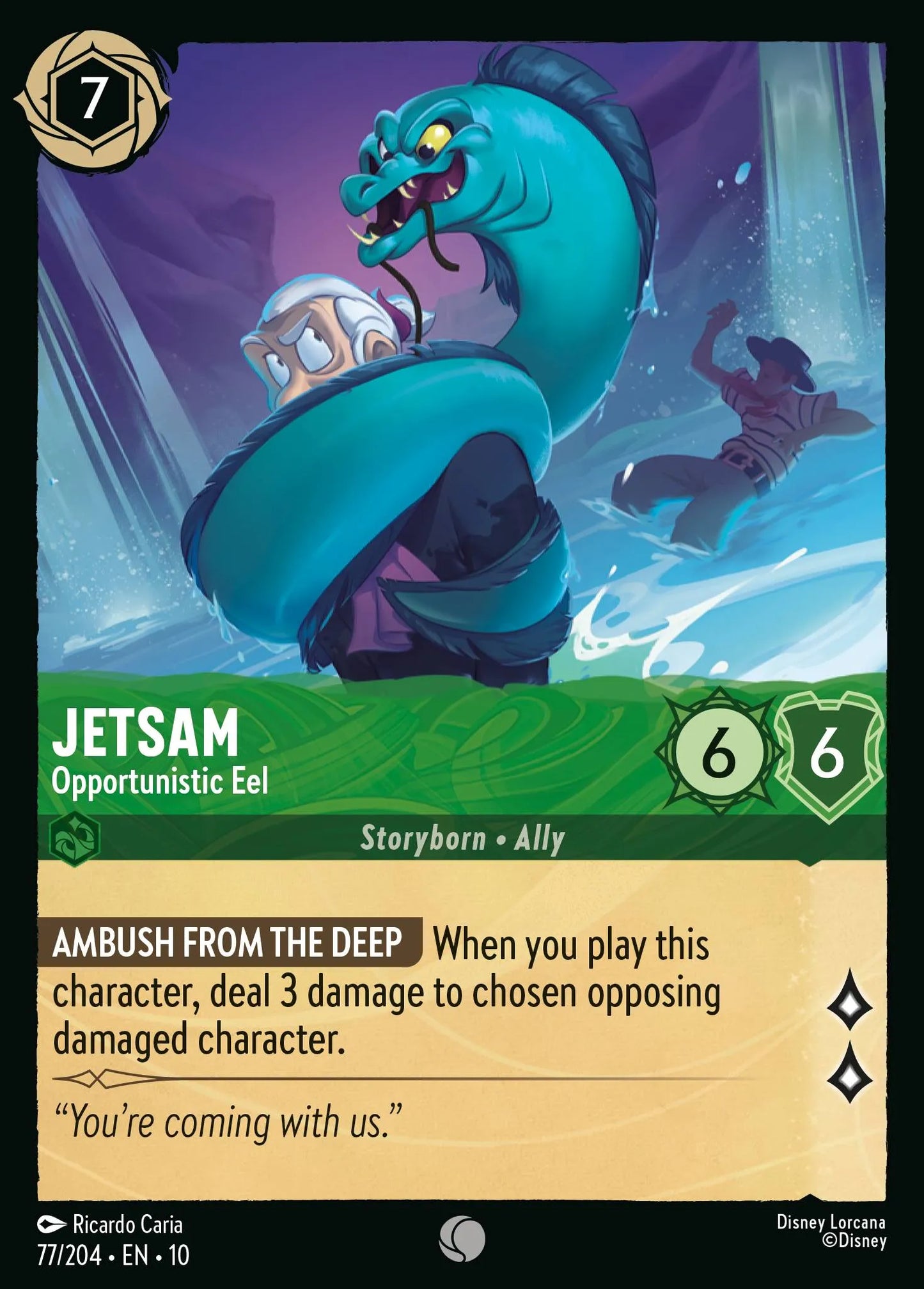 (077/204) Lorcana Whispers in the Well Single: Jetsam - Opportunistic Eel Holo Common
