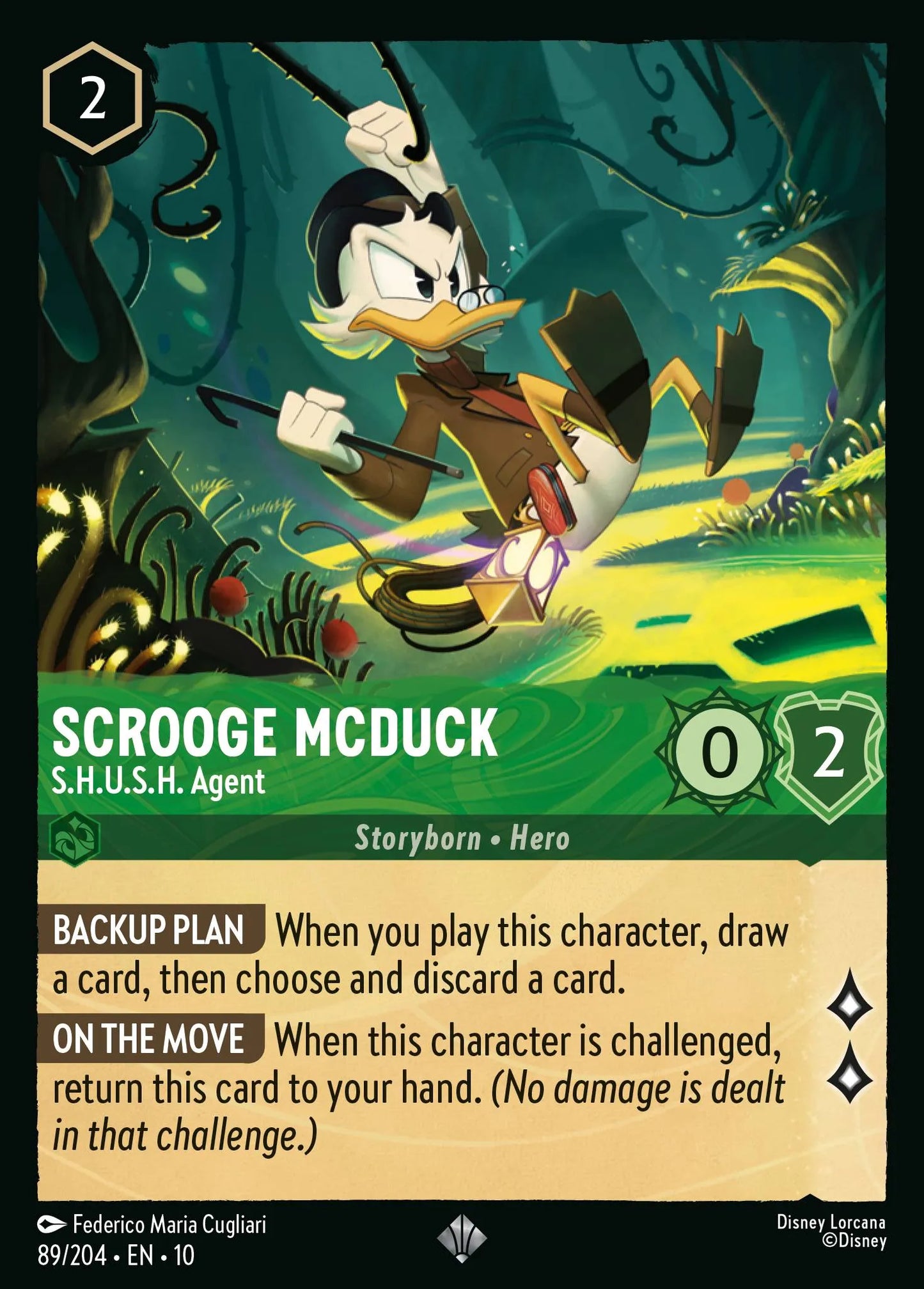 (089/204) Lorcana Whispers in the Well Single: Scrooge McDuck - S.H.U.S.H. Agent  Super Rare