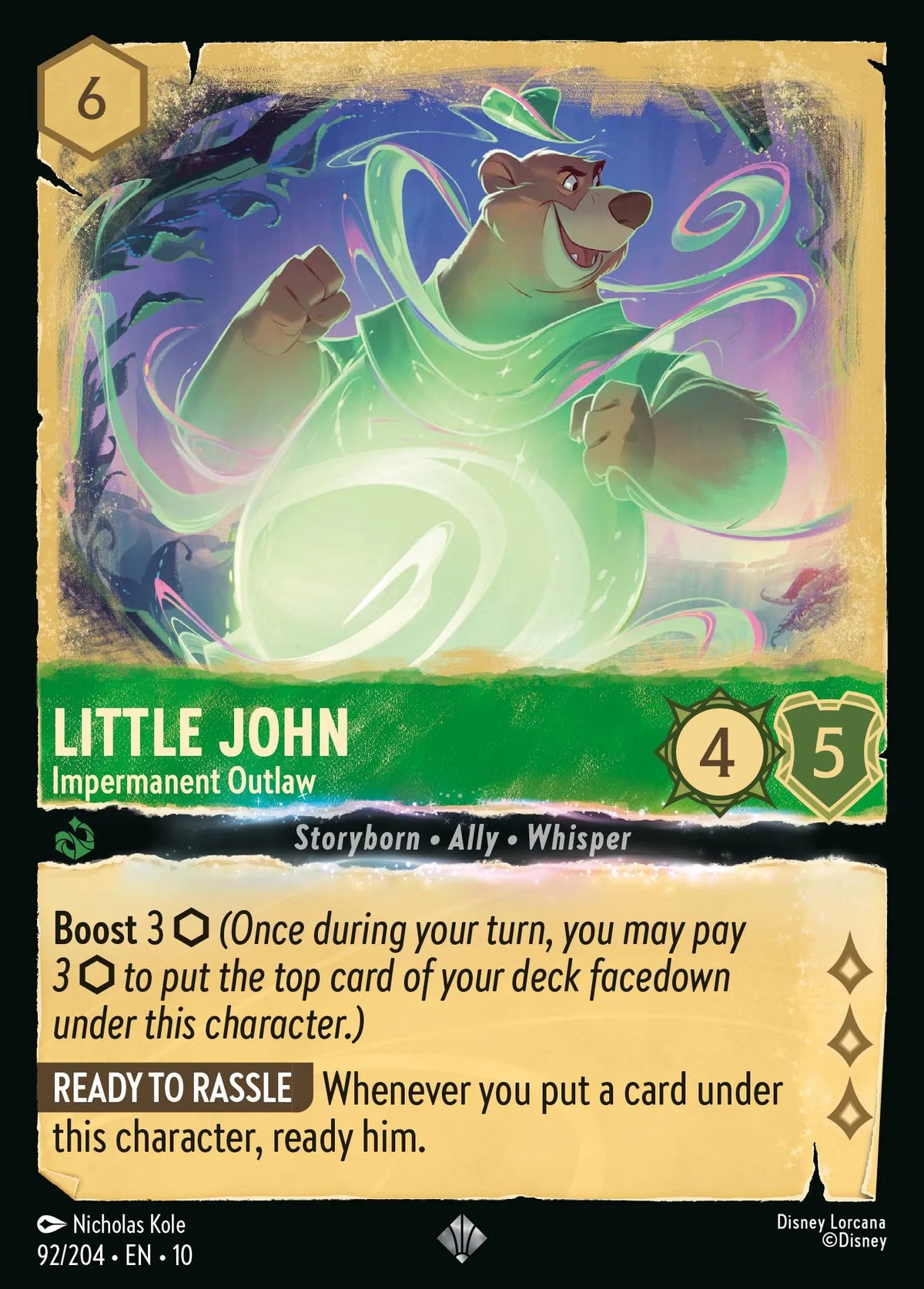 (092/204) Lorcana Whispers in the Well Single: Little John - Impermanent Outlaw  Super Rare