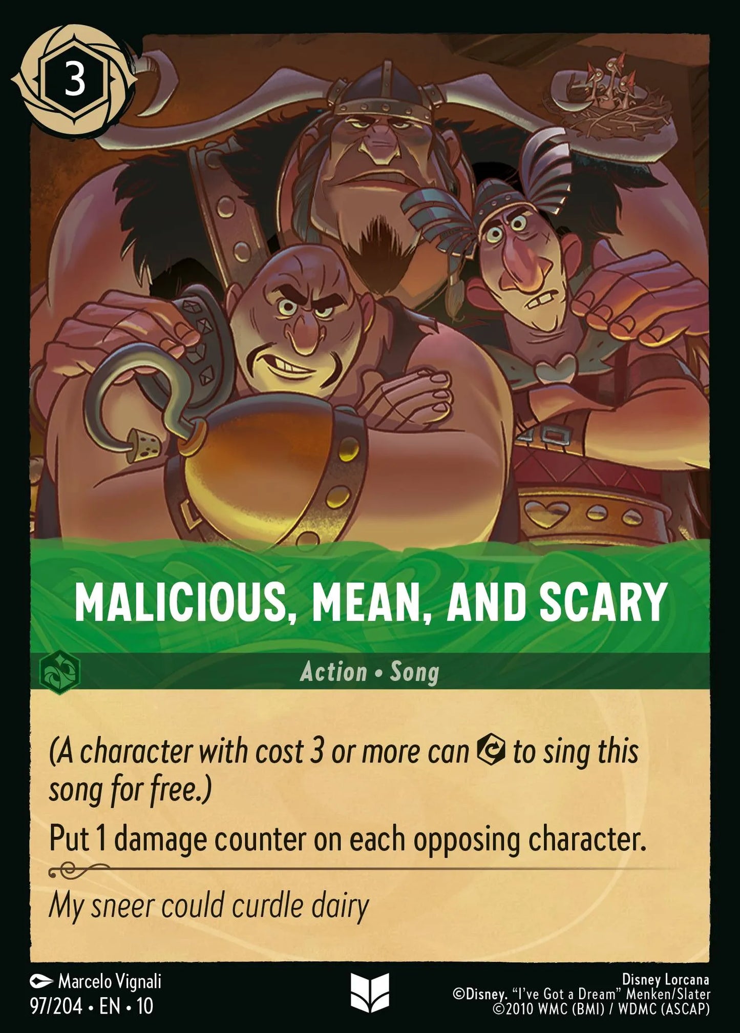 (097/204) Lorcana Whispers in the Well Single: Malicious, Mean, and Scary (V.1)  Uncommon