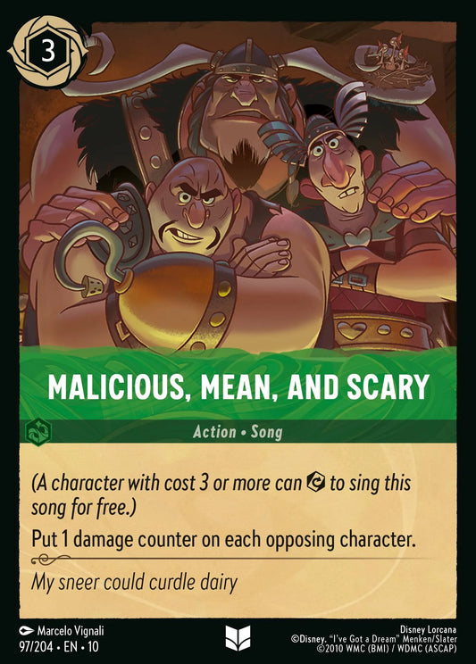 (097/204) Lorcana Whispers in the Well Single: Malicious, Mean, and Scary (V.1)  Uncommon