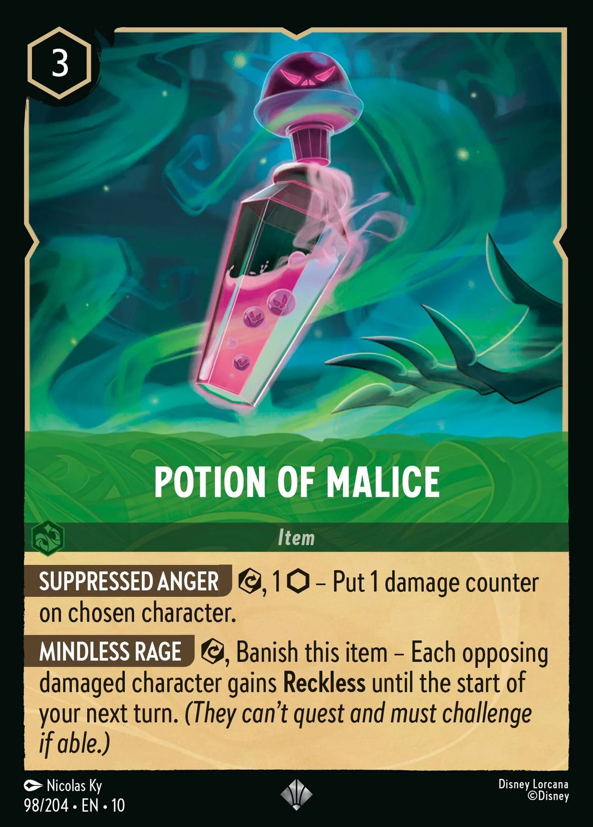 (098/204) Lorcana Whispers in the Well Single: Potion of Malice Holo Super Rare