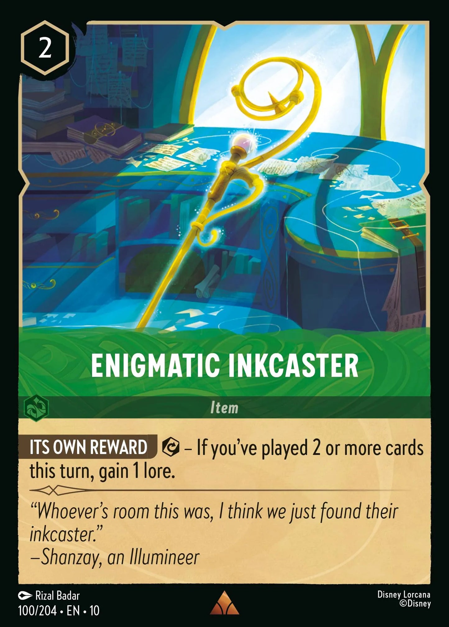(100/204) Lorcana Whispers in the Well Single: Enigmatic Inkcaster  Rare
