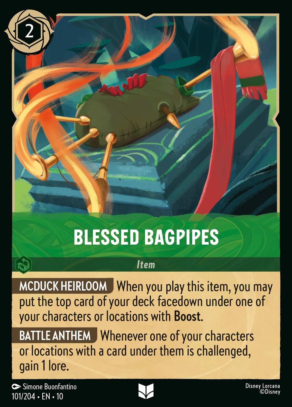 (101/204) Lorcana Whispers in the Well Single: Blessed Bagpipes Holo Uncommon