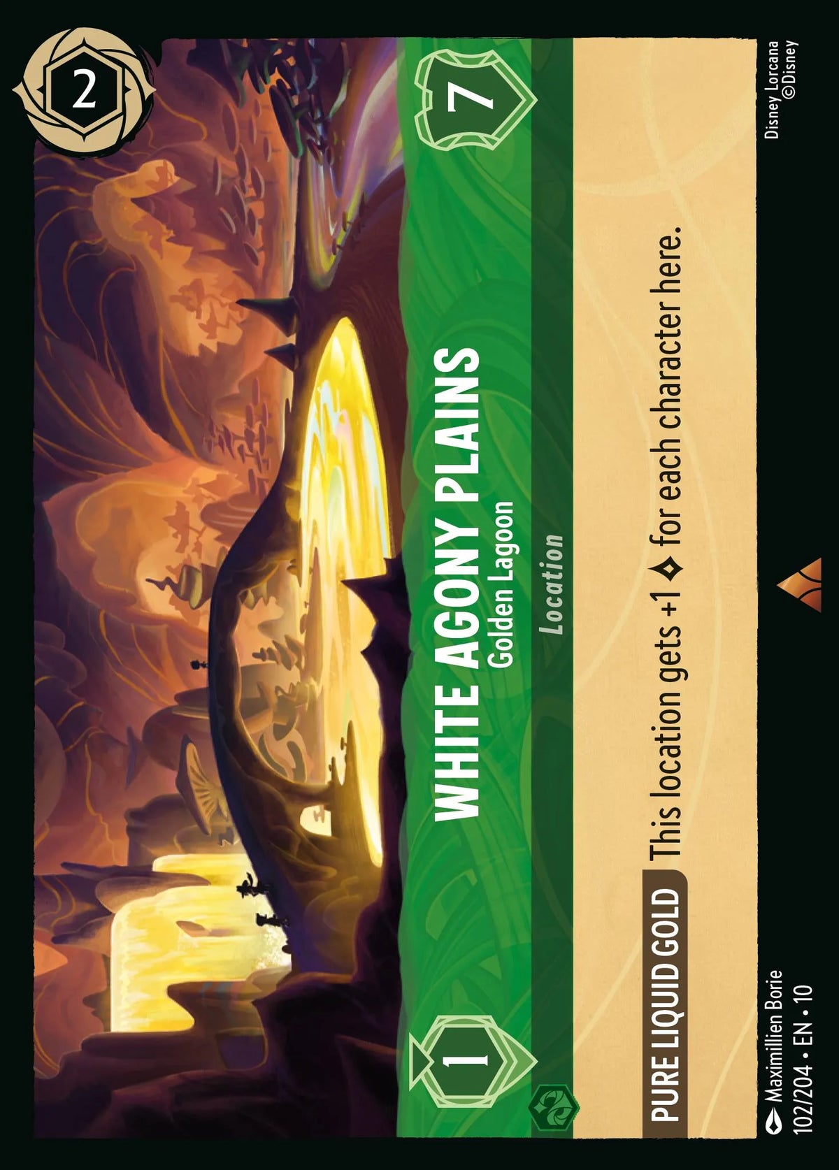 (102/204) Lorcana Whispers in the Well Single: White Agony Plains - Golden Lagoon  Rare