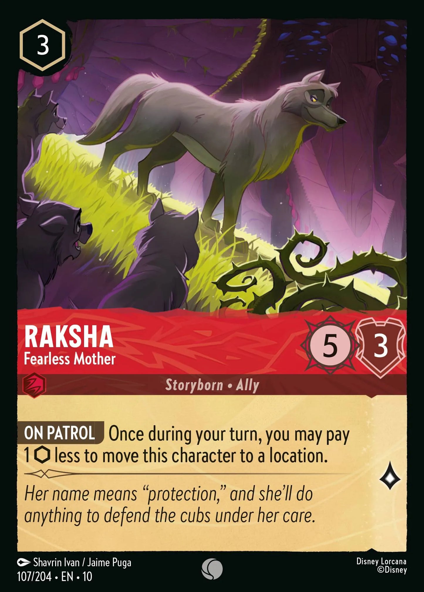 (107/204) Lorcana Whispers in the Well Single: Raksha - Fearless Mother  Common