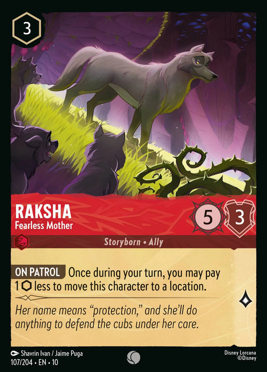 (107/204) Lorcana Whispers in the Well Single: Raksha - Fearless Mother  Common