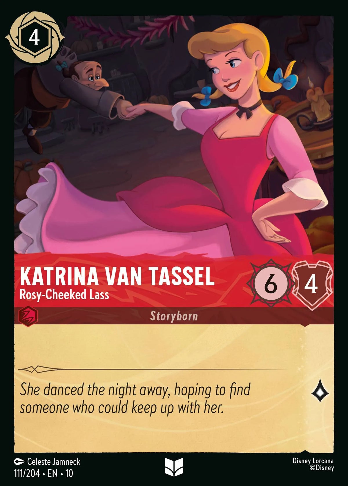 (111/204) Lorcana Whispers in the Well Single: Katrina Van Tassel - Rosy-Cheeked Lass Holo Uncommon