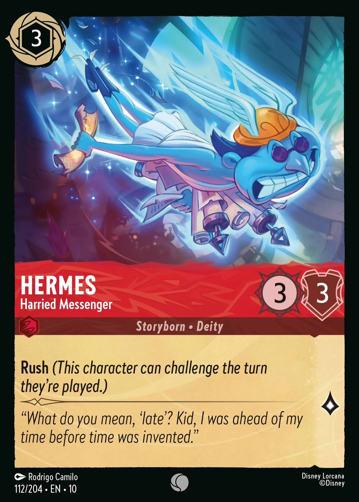 (112/204) Lorcana Whispers in the Well Single: Hermes - Harried Messenger  Common