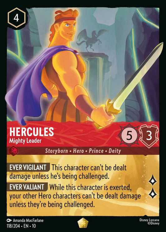(118/204) Lorcana Whispers in the Well Single: Hercules - Mighty Leader  Legendary