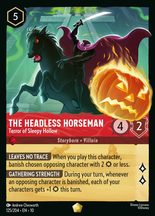 (125/204) Lorcana Whispers in the Well Single: The Headless Horseman - Terror of Sleepy Hollow (V.1) Holo Legendary