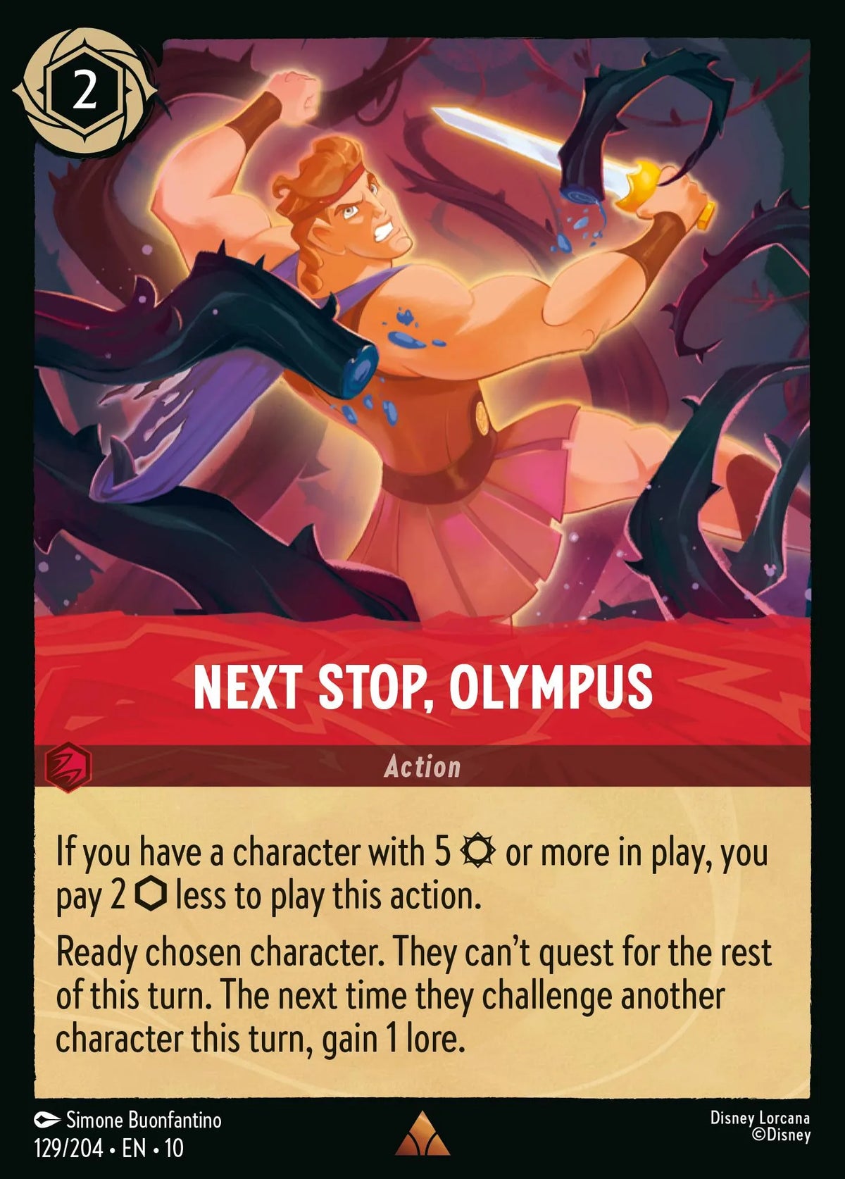 (129/204) Lorcana Whispers in the Well Single: Next Stop, Olympus (V.1)  Rare
