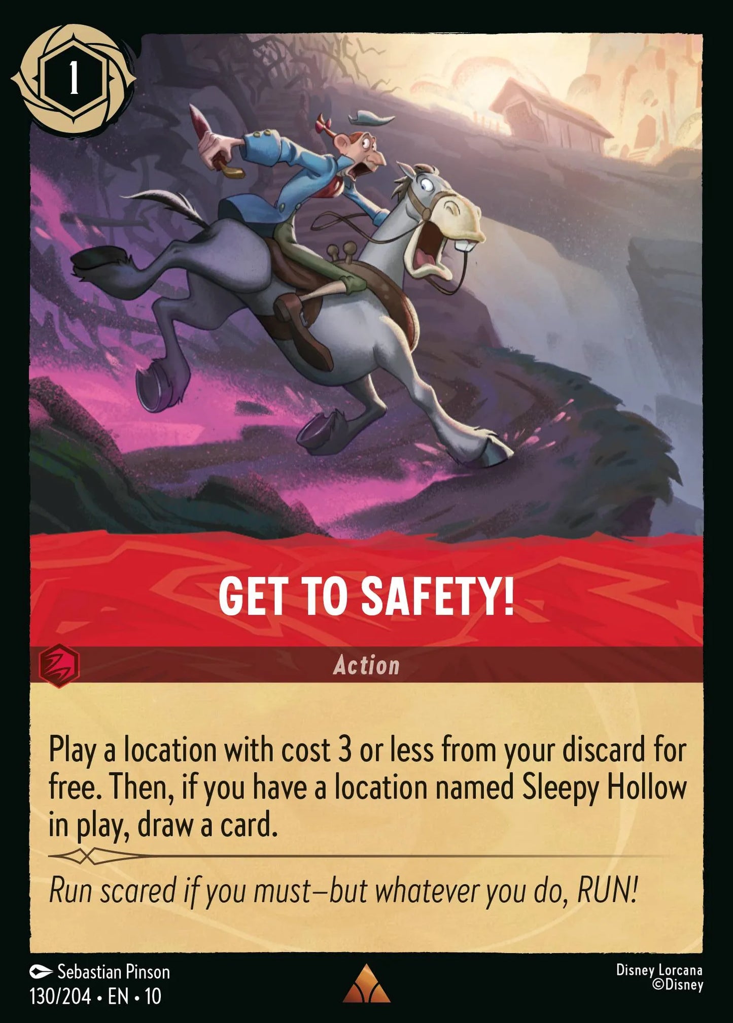 (130/204) Lorcana Whispers in the Well Single: Get to Safety! Holo Rare