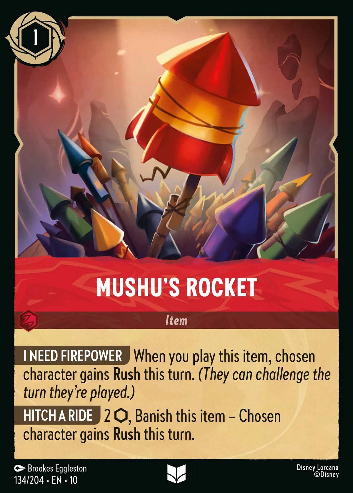 (134/204) Lorcana Whispers in the Well Single: Mushu's Rocket Holo Uncommon